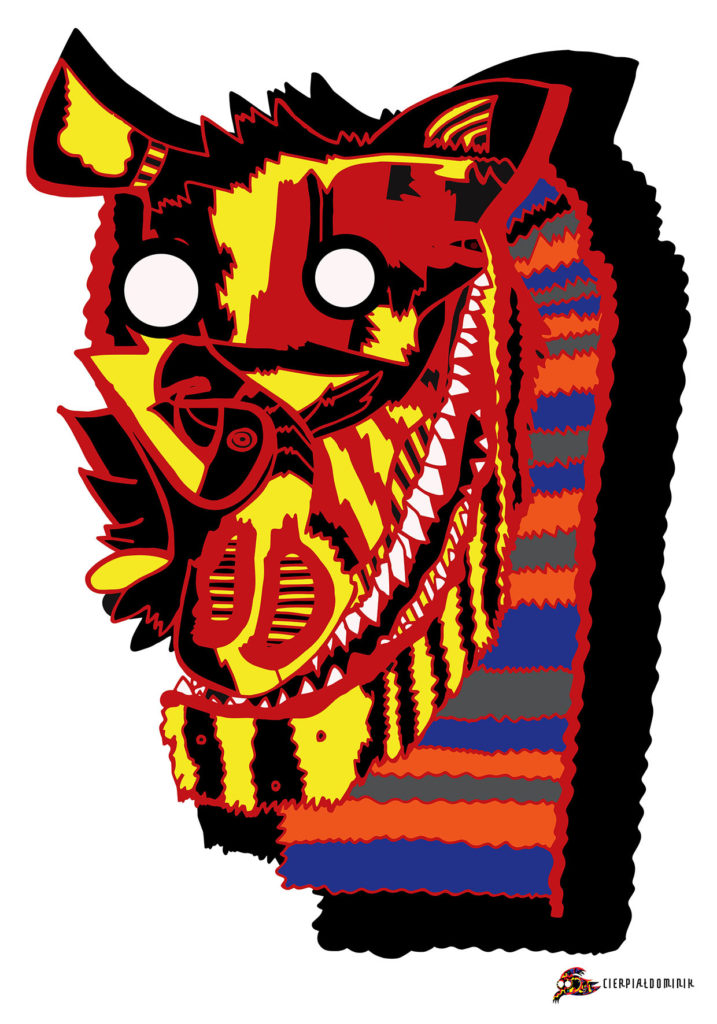 Dominik Cierpiał hyena colourful drawing