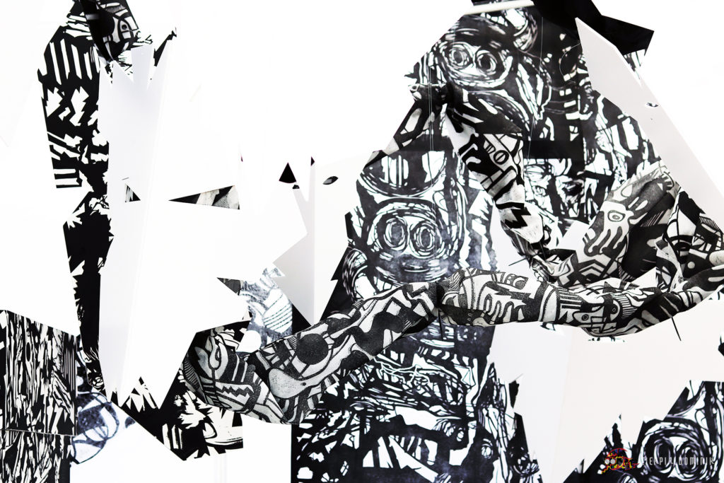 dominik cierpial art installation graphic artist artysta grafika czarno biala